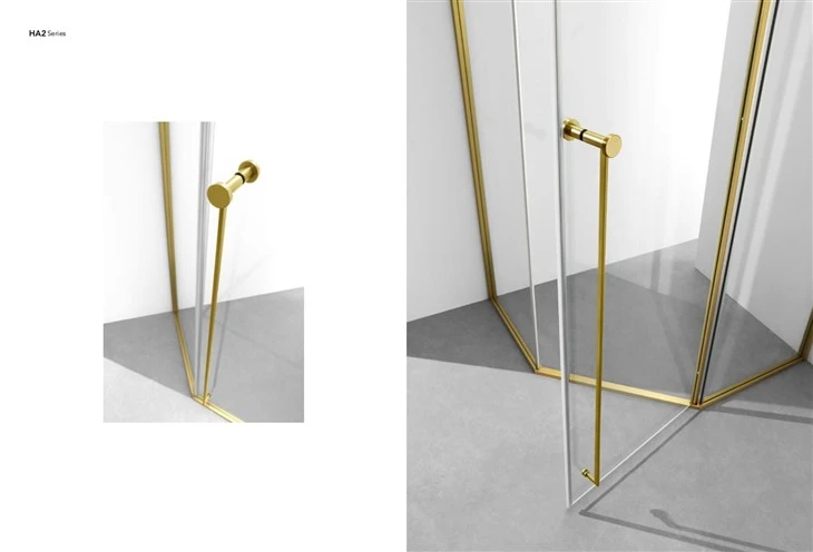 Stainless Steel With Gold Framed Shower Room Stainless Steel With Gold Framed Shower Room